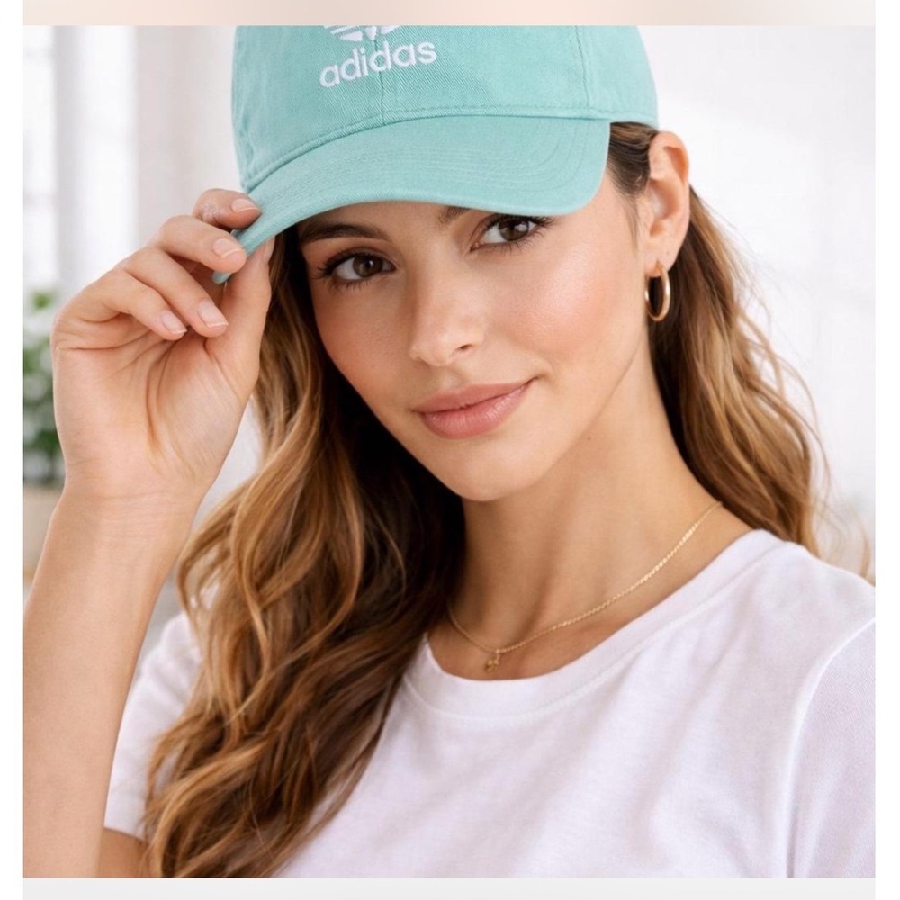 Adidas Originals Trefoil Relaxed Strapback Hat Mint Green Baseball Cap Womens